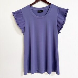 Lane Bryant Ruffle Sleeve Scoop Neck Top 14/16